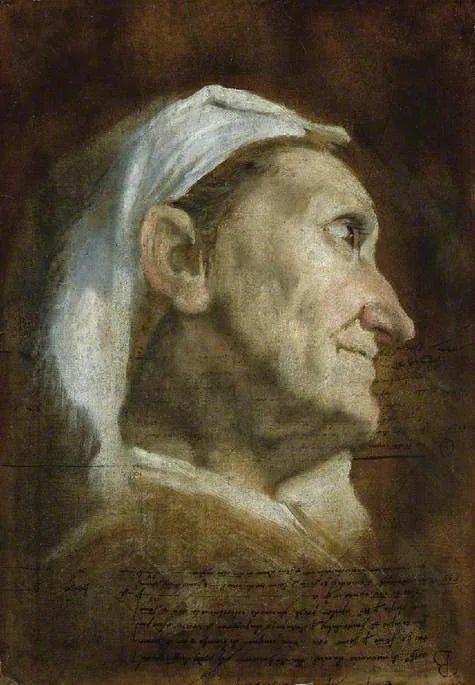 Vanhan naisen pää - Annibale Carracci