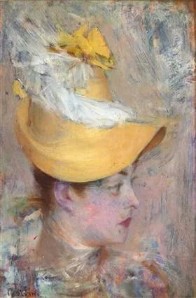 Naisen pää keltaiset hihat - Giovanni Boldini