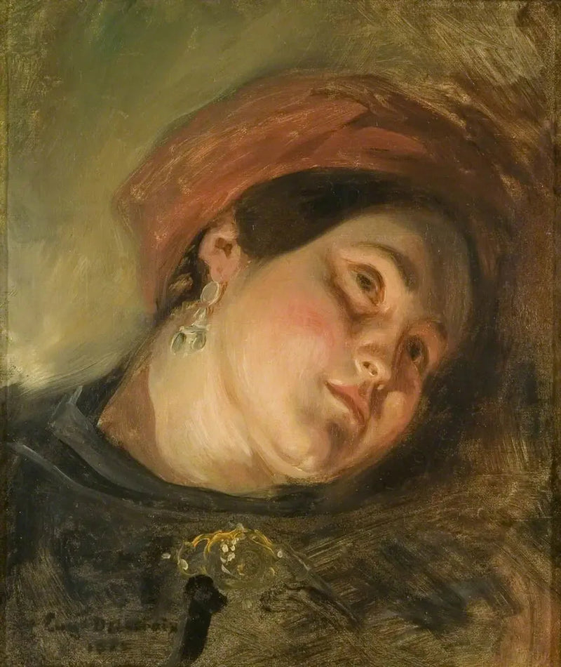 Punaturbaanipäinen nainen - Eugène Delacroix
