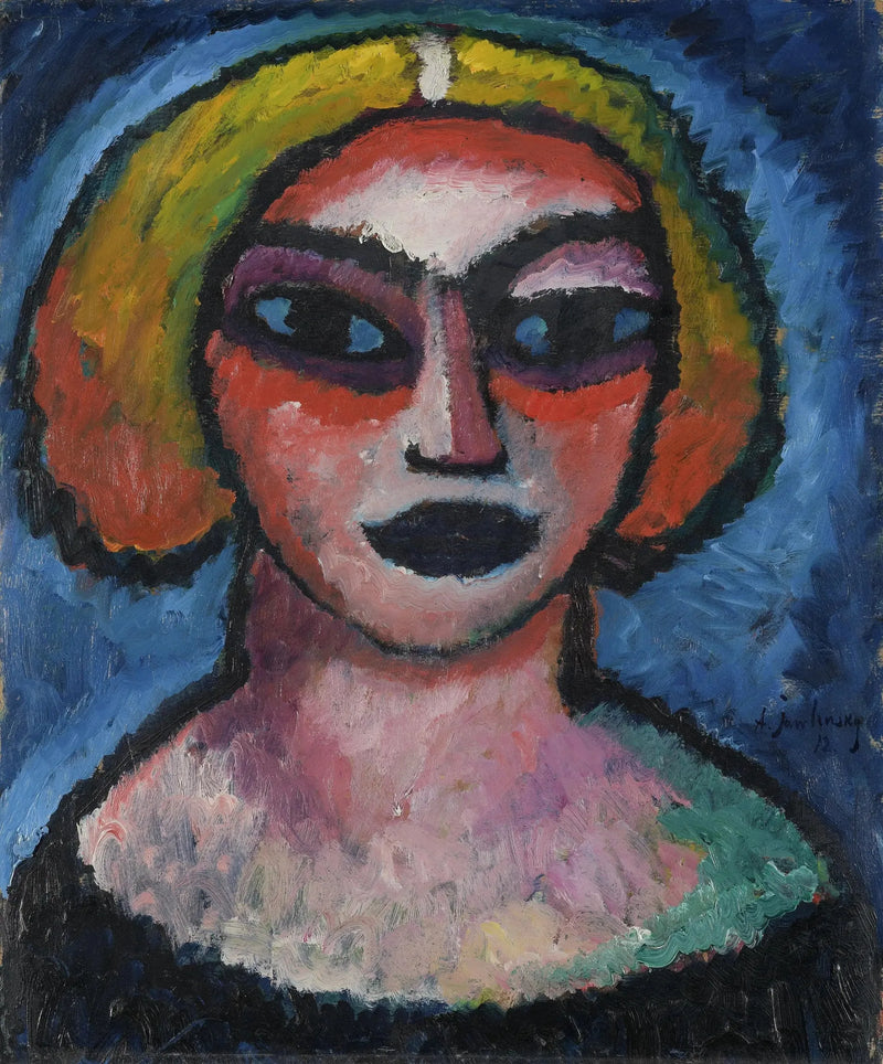 Naisen pää Takaisin: Miehen rintakuva (noin 1910-1912) - Alexej von Jawlensky