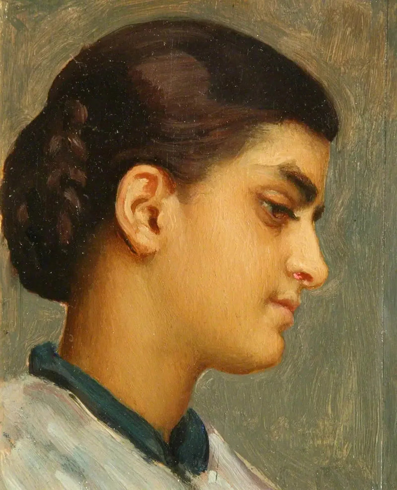 Espanjalaisen tytön pää - Frederic Leighton