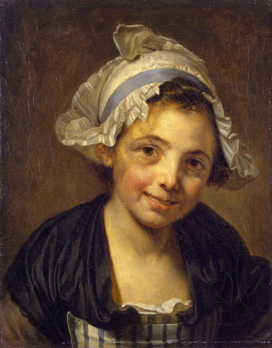 Nuoren tytön pää hatussa - Jean-Baptiste Greuze