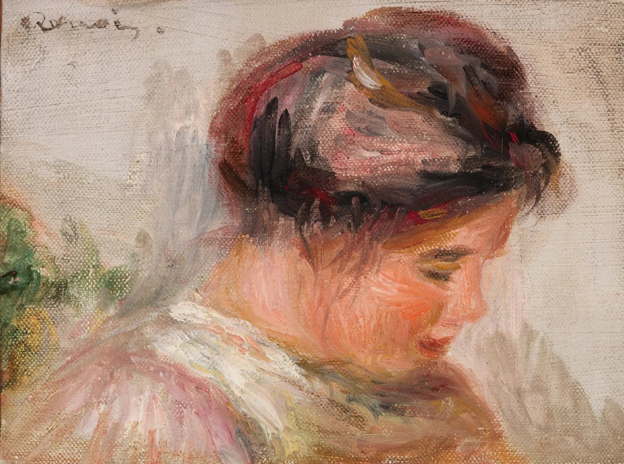 Tête de Jeune Fille - Pierre-Auguste Renoir image 1 copie de tableau peinte à la main