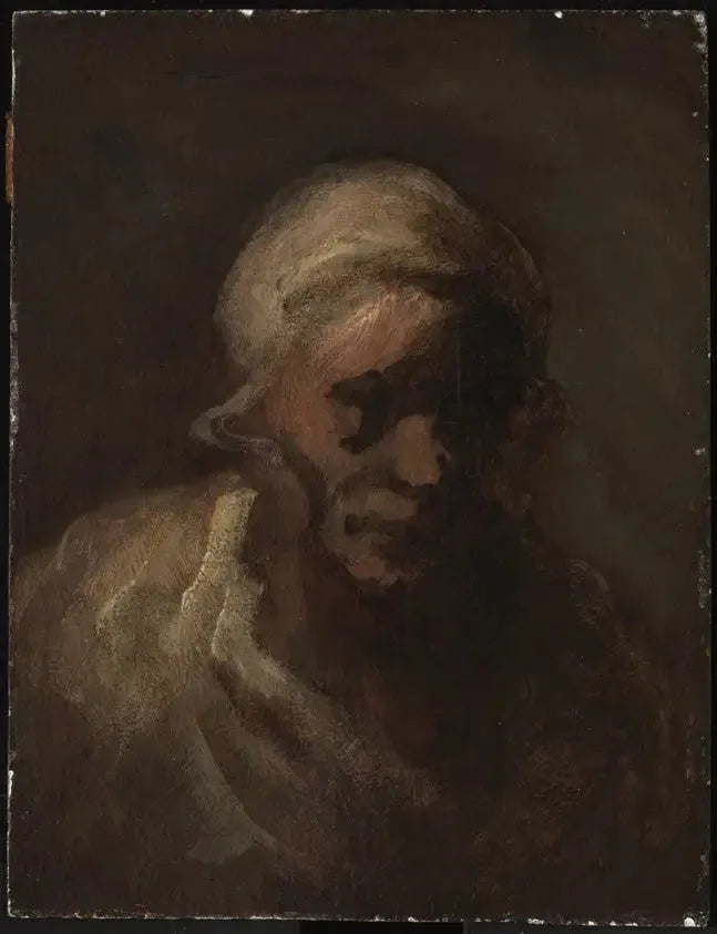 Vanhan naisen pää - Honoré Daumier