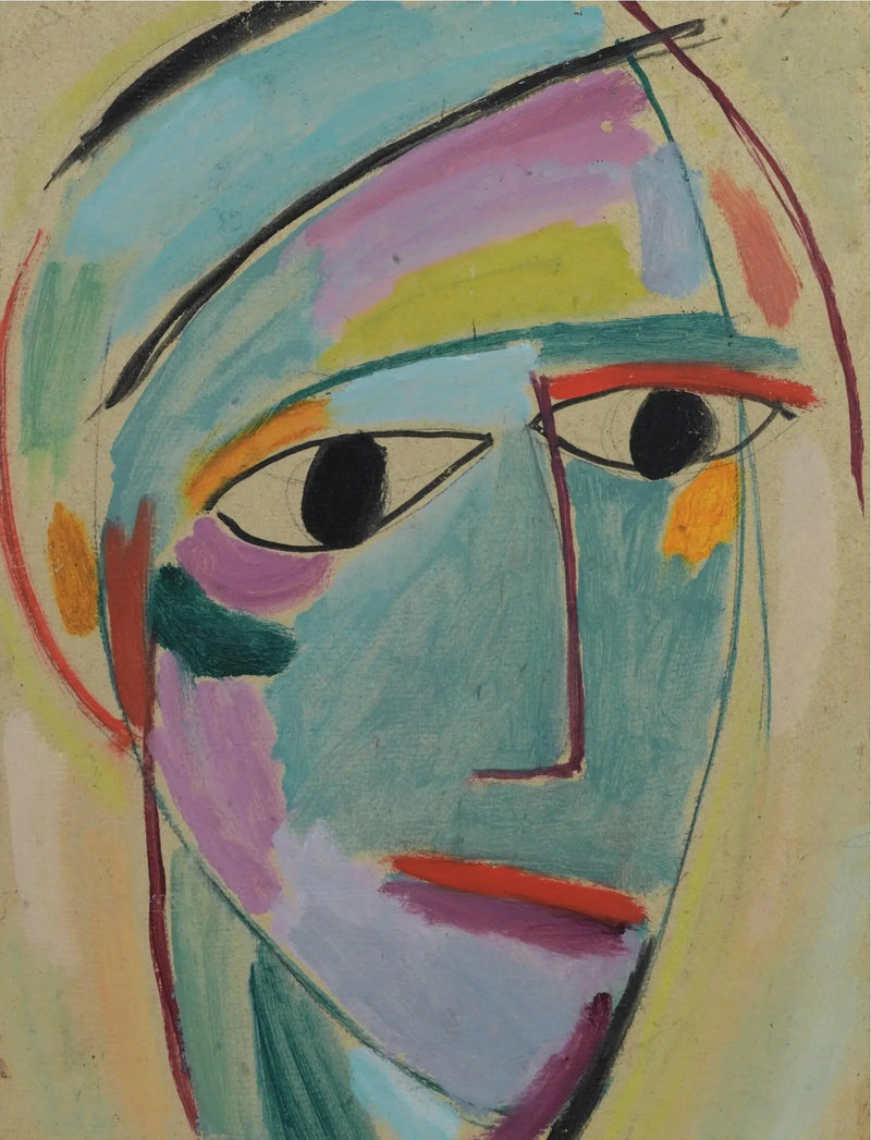 Mystinen pää: kolmivartalokuva - Alexej von Jawlensky