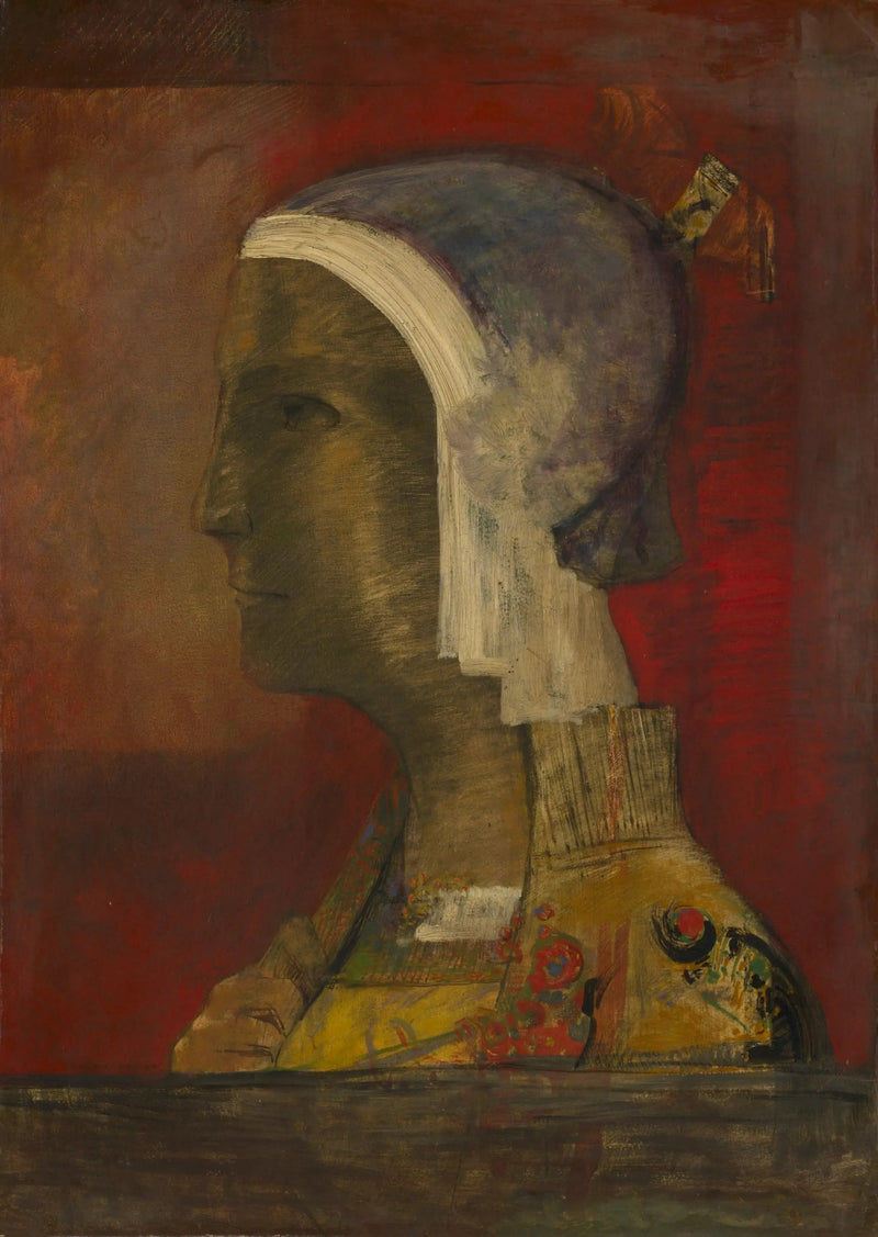 Symbolinen pää - Odilon Redon