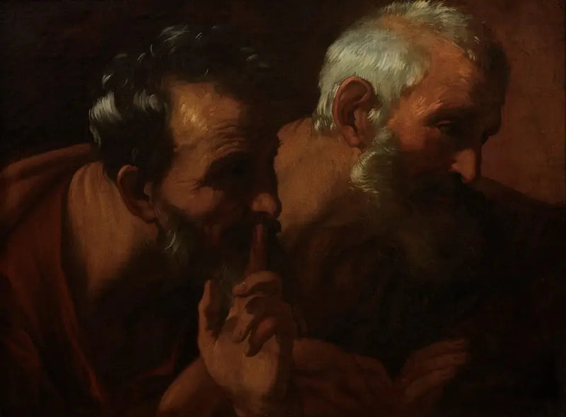 Kaksi vanhuksen päätä (fragmentti Suzanne ja vanhukset) - Guido Reni