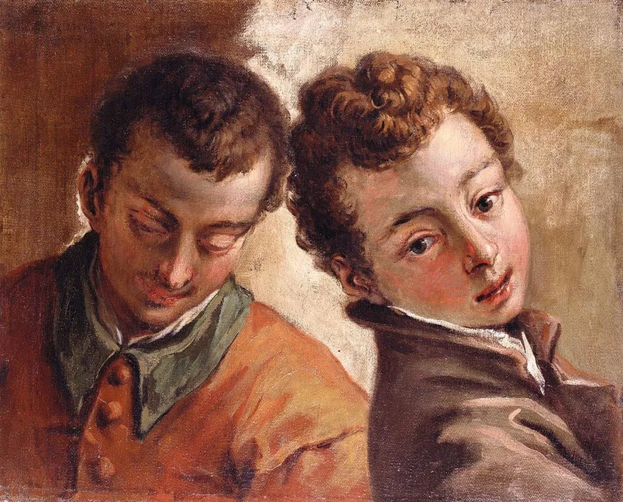 Nuoren miehen ja pojan päiden vierekkäin asettelu - Sebastiano Ricci