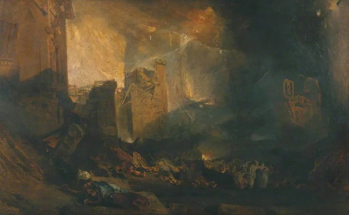Reproduction du tableau « The Destruction of Sodom - J. M. W. Turner » par Alpha Reproduction en peinture à l’huile