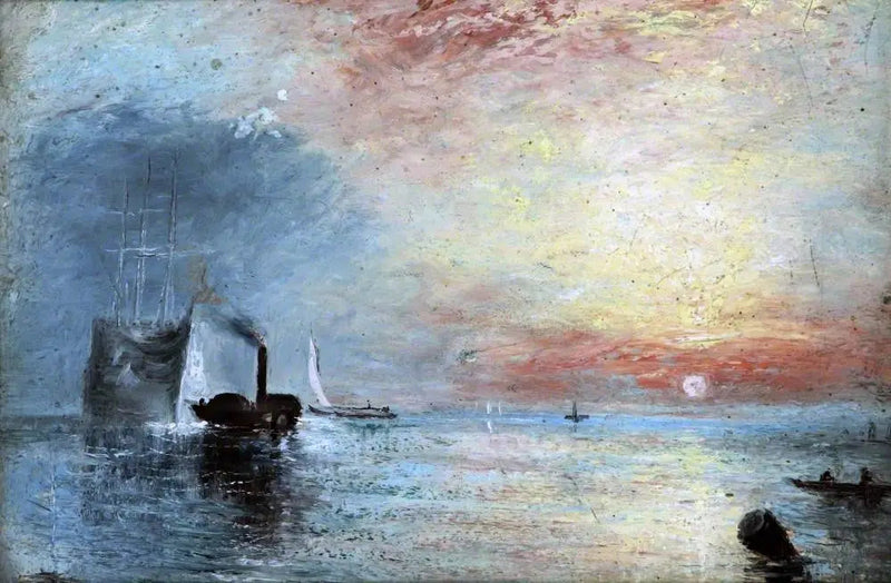 Taistelu Temeraire, joka vedettiin viimeiselle laiturilleen purkamiseksi, 1838 - J. M. W. Turner