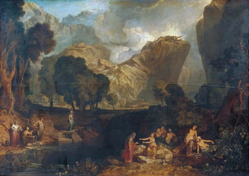 Riidan jumalatar valitsemassa riidan omenaa Hesperidien puutarhassa - J. M. W. Turner