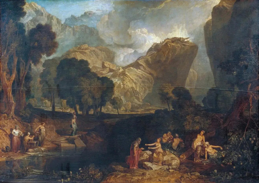 Riidan jumalatar valitsemassa riidan omenaa Hesperidien puutarhassa - J. M. W. Turner