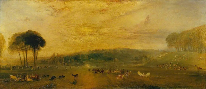 Järvi, Petworth: Auringonlasku, Taistelussa Oikeat Pukit - J. M. W. Turner