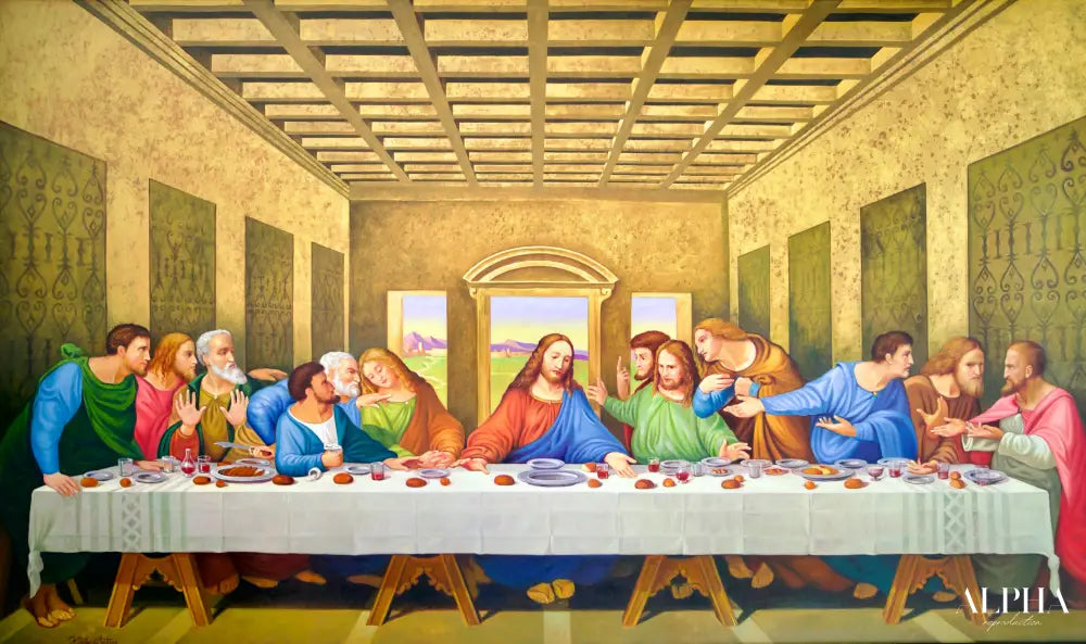 The Last Supper – Une réinterprétation du chef-d’œuvre de Léonard de Vinci par Master Apollon | 270 x 160 cm