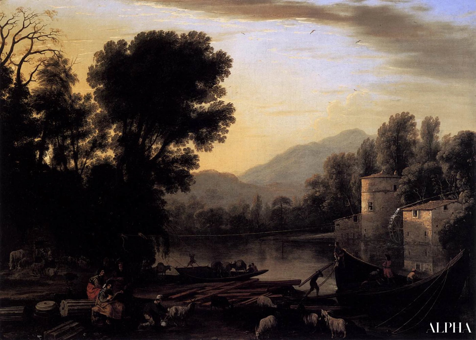 Mylly - Claude Lorrain - Korkealaatuiset taulujen ja maalauksien reproduktiot