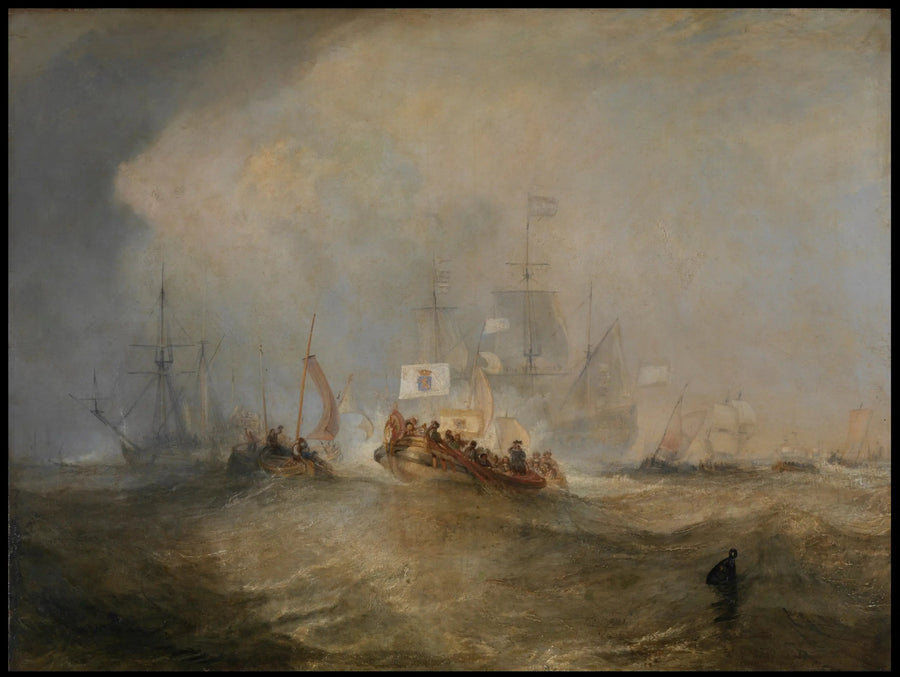 Oranssin prinssi, William III, lähti Hollannista ja saapui Torbayhin, 4. marraskuuta 1688 myrskyisen matkan jälkeen - J. M. W. Turner