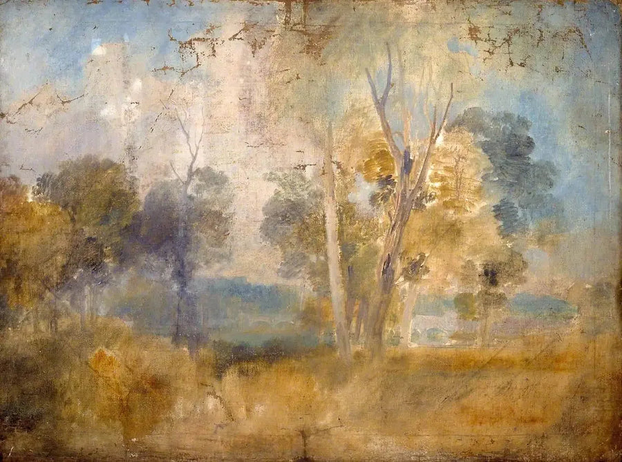 Thames näkyy puiden välistä, mahdollisesti Kew Bridge - J. M. W. Turner