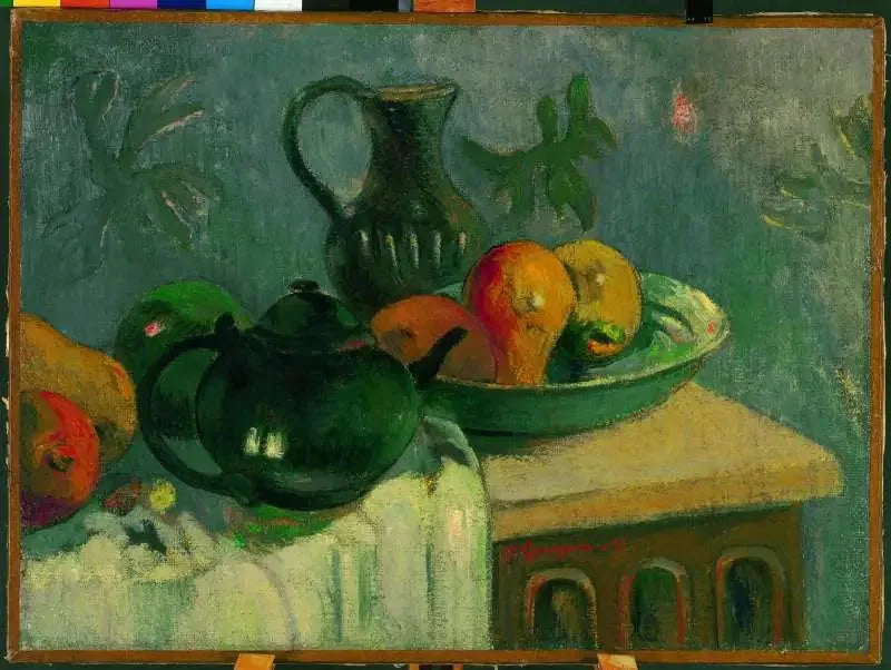 Teekannu, kannu ja hedelmät - Paul Gauguin