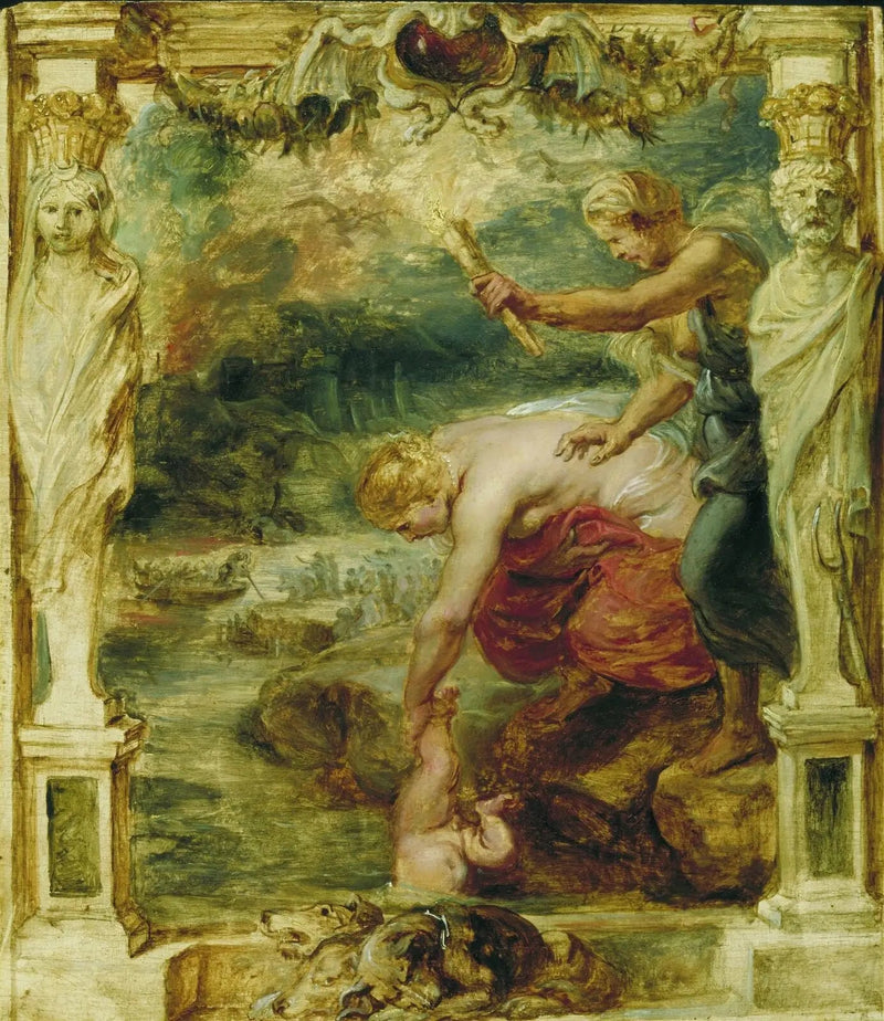 Thétis upottaa lapsi Achillesin Styx-joeseen - Peter Paul Rubens
