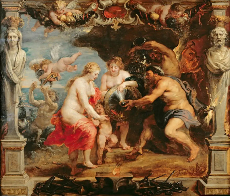Thétis vastaanottaa Vulcainilta Achilleen aseet - Peter Paul Rubens