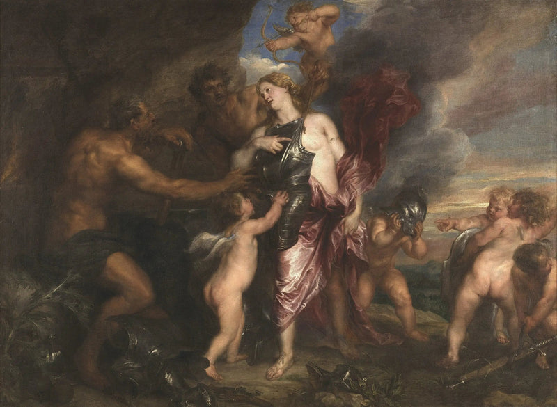 Thétis saa Achilleen uuden haarniskan Vulkaanin takomossa - Antoine van Dyck