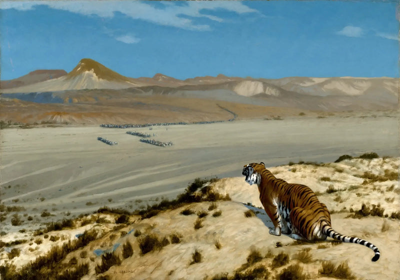 Vaarassa oleva tiikeri - Jean-Léon Gérôme