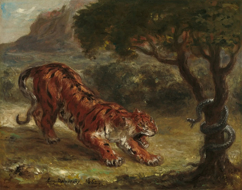 Tiikeri ja käärme - Eugène Delacroix