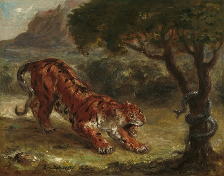 Tiikeri ja käärme - Eugène Delacroix