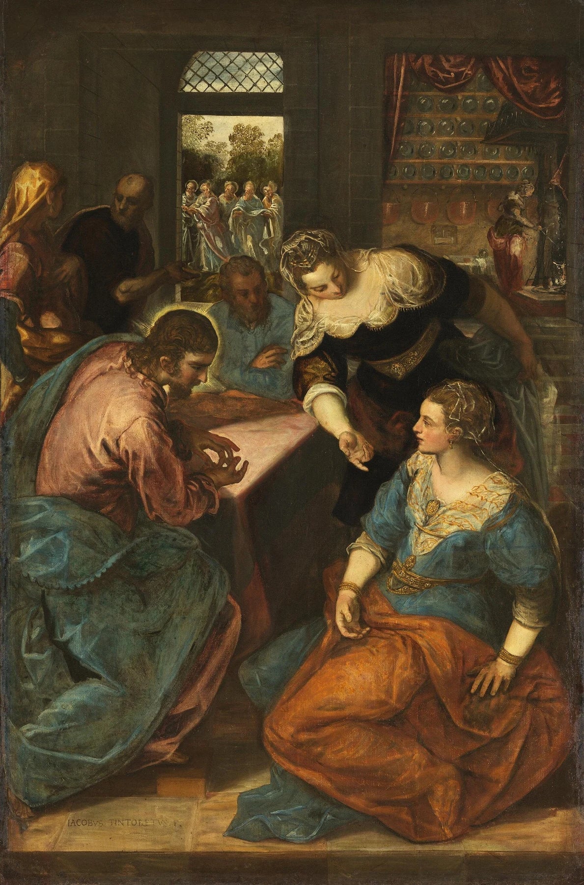 Le Christ dans la maison de Marthe et Marie, peinture de Le Tintoret