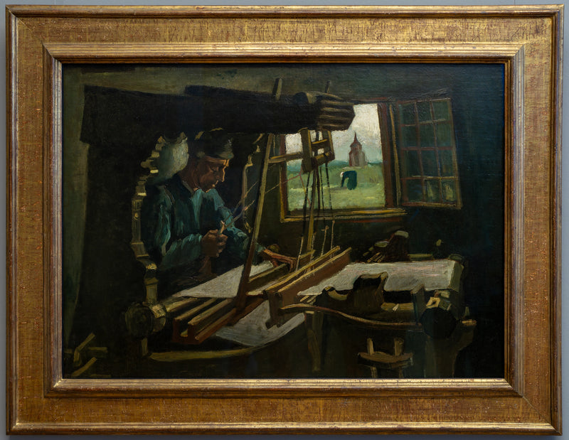 Weber avoimen ikkunan edessä, josta on näkymä Nuenenin torniin - Vincent van Gogh