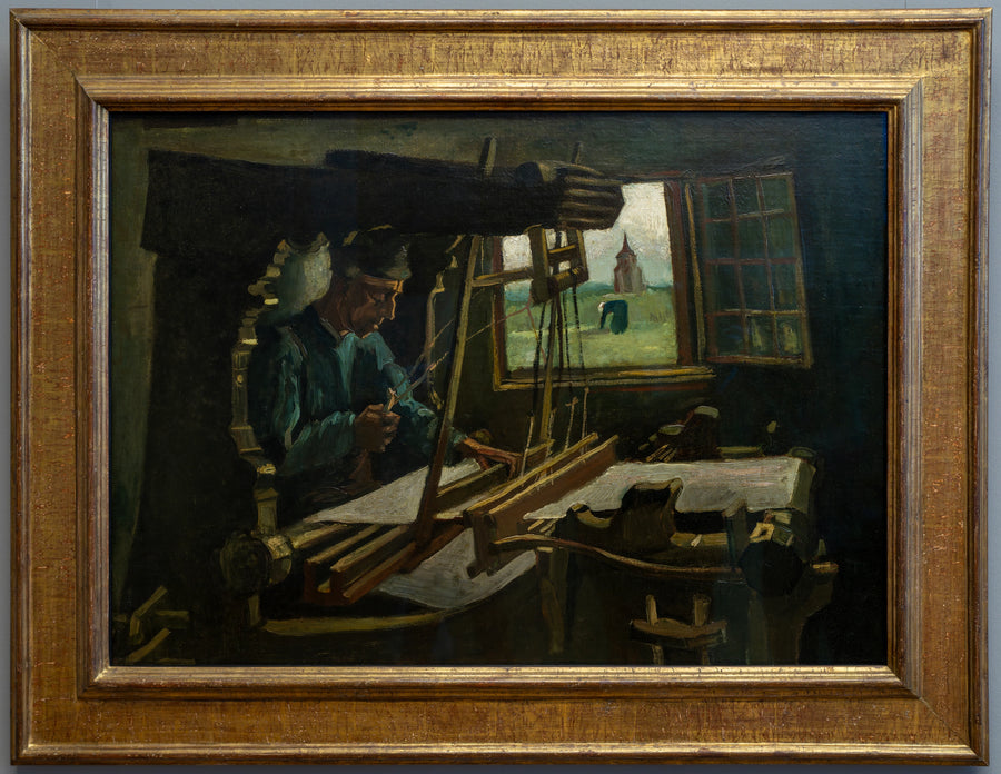 Weber avoimen ikkunan edessä, josta on näkymä Nuenenin torniin - Vincent van Gogh