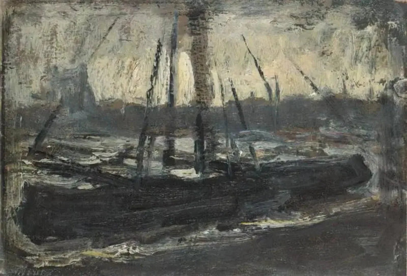 Violettiin sidottu Tjalk - Piet Mondrian