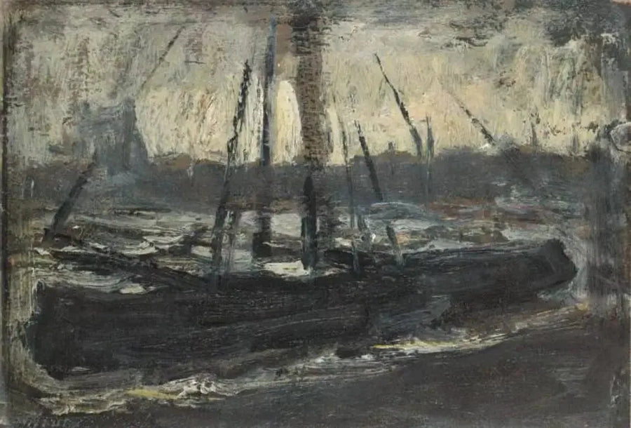 Violettiin sidottu Tjalk - Piet Mondrian