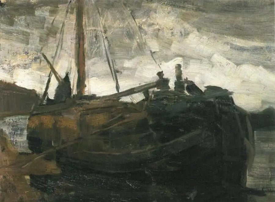 Tjalk kiinnitetty - Piet Mondrian