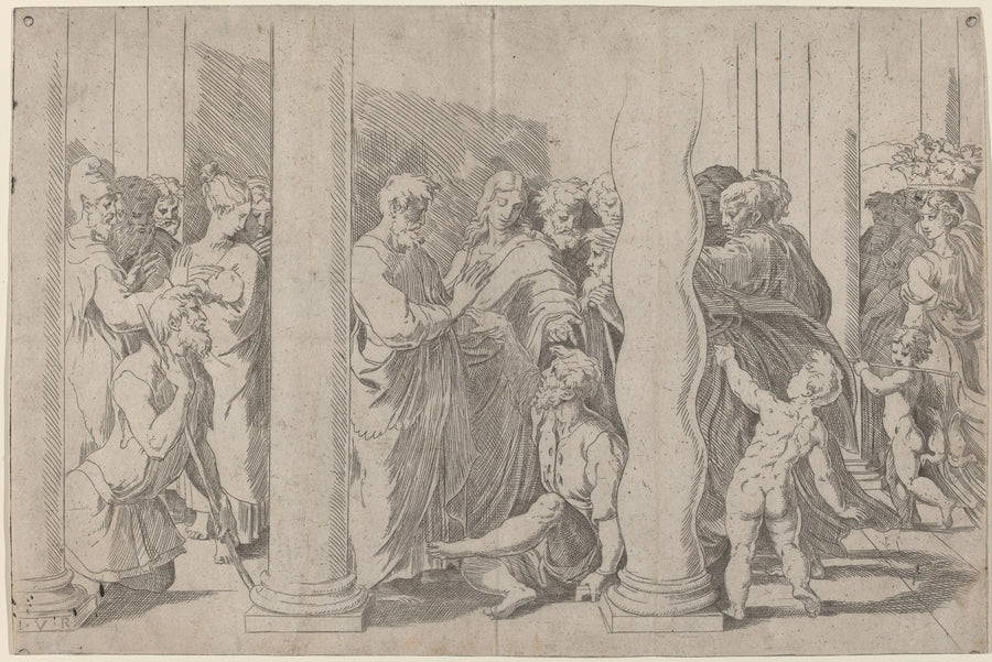 Pyhät Pietari ja Johannes kauniilla ovella - Raphael Sanzio
