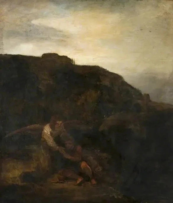 Tobie ja enkeli maisemassa - Rembrandt