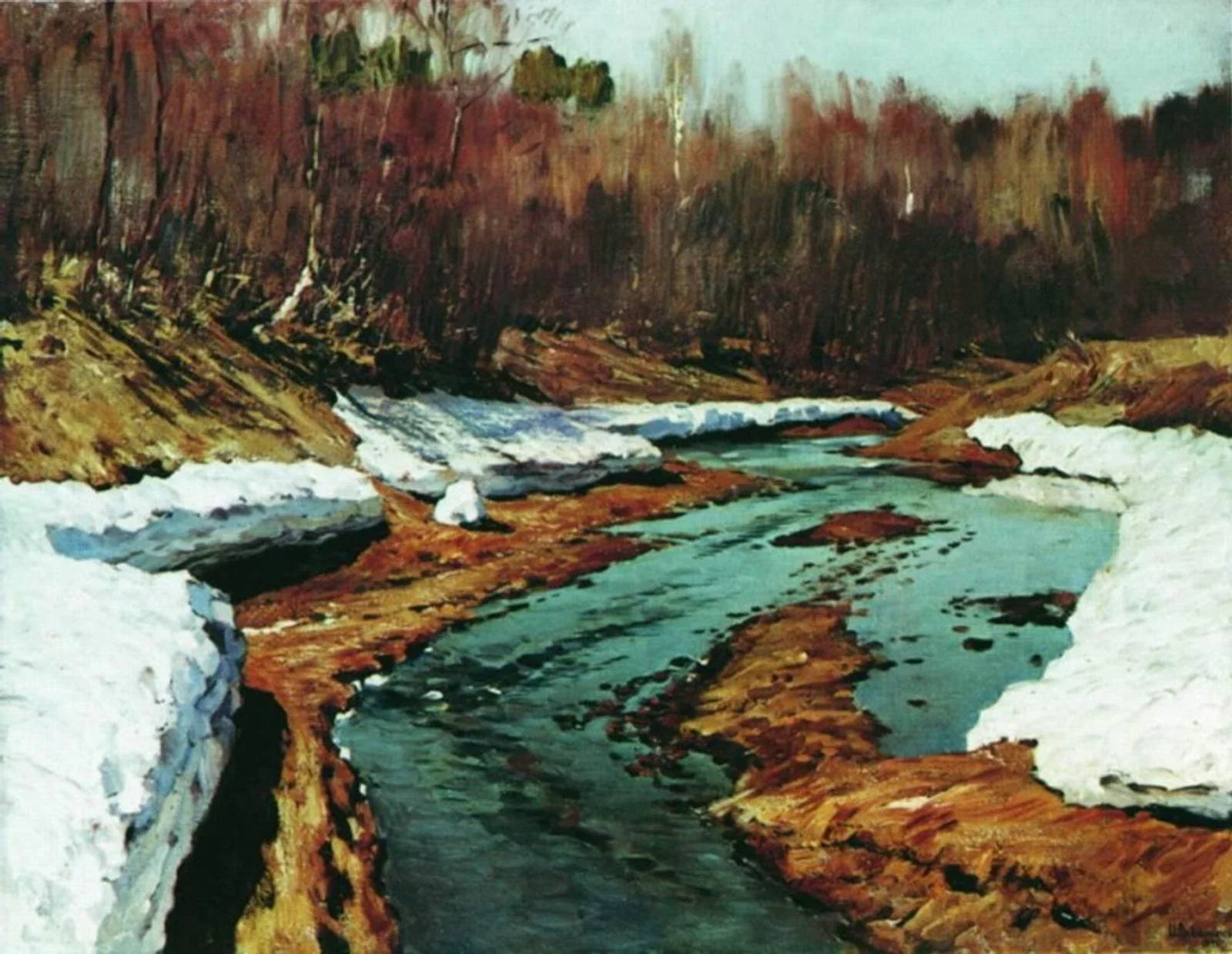 Printemps, dernière neige, peinture de Isaac Levitan
