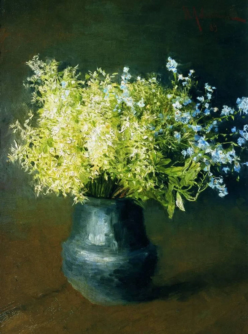 Violettes sauvages et myosotis - Isaac Levitan