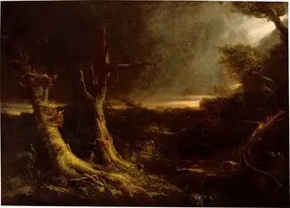 Tornado amerikkalaisessa metsässä - Thomas Cole