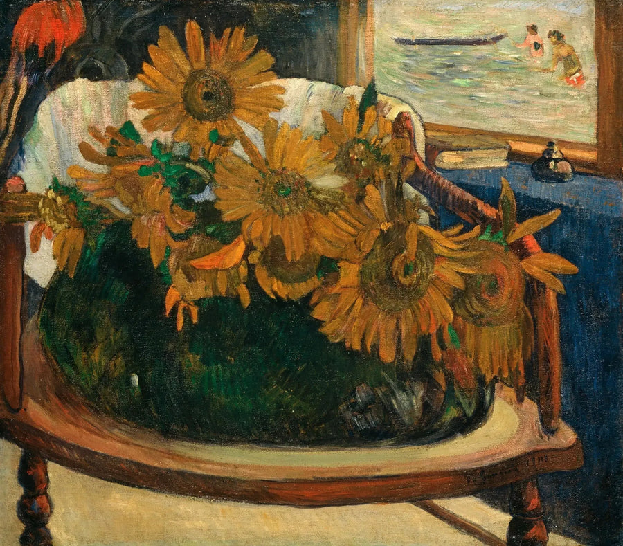 Auringonkukat tuolilla - Paul Gauguin