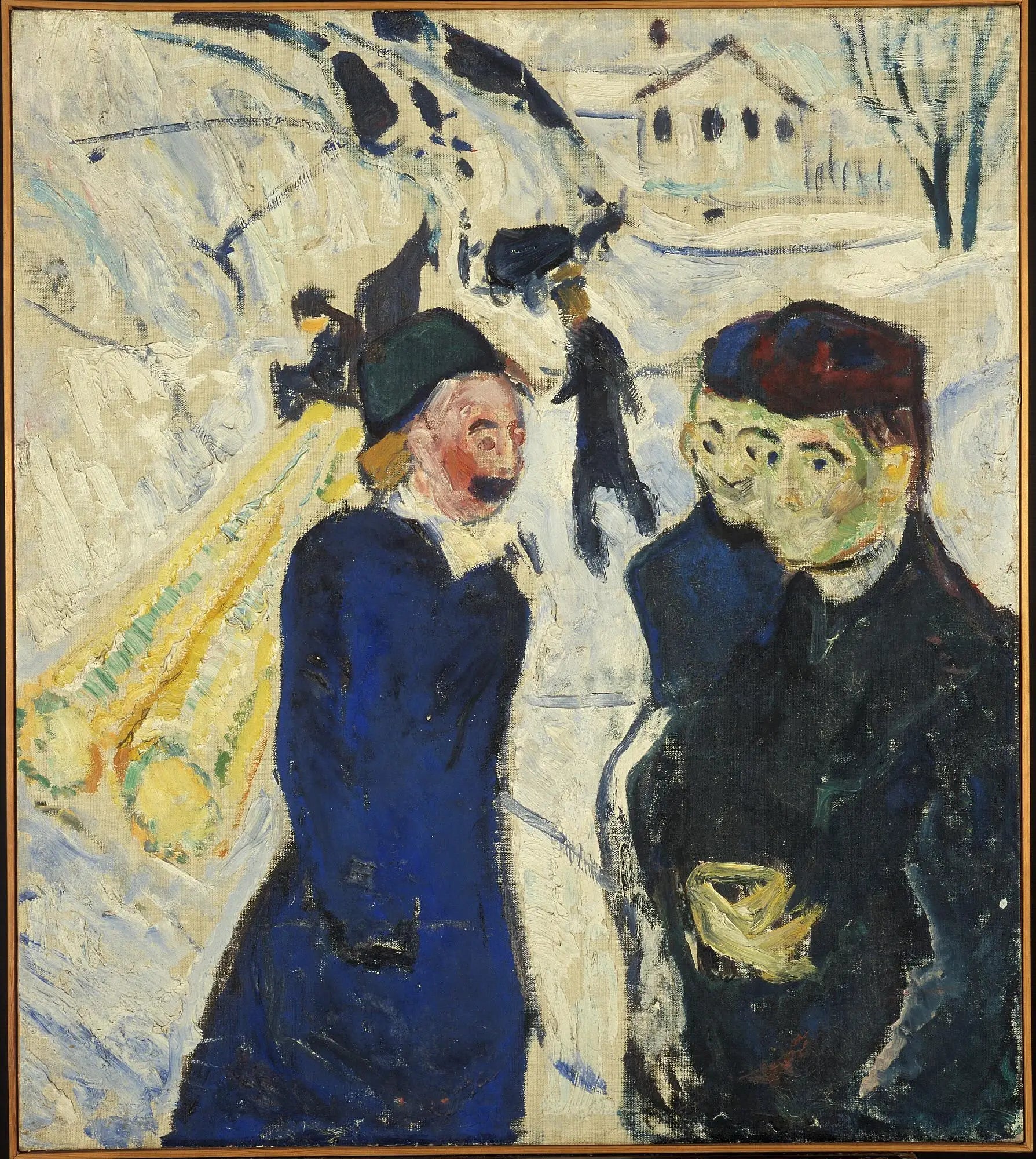 Transport de passagers et de bois dans une rue de Kragerø - Edvard Munch image 1 reproduction artisanale de tableau