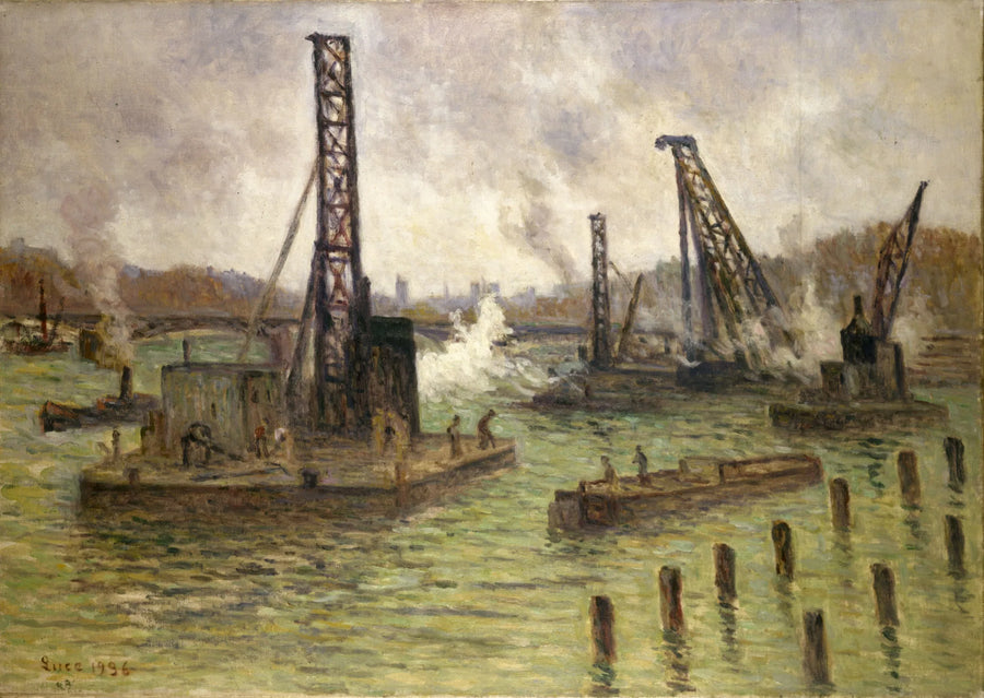 Työt Seine-joella, Saint-Pères-sillalla - Maximilien Luce