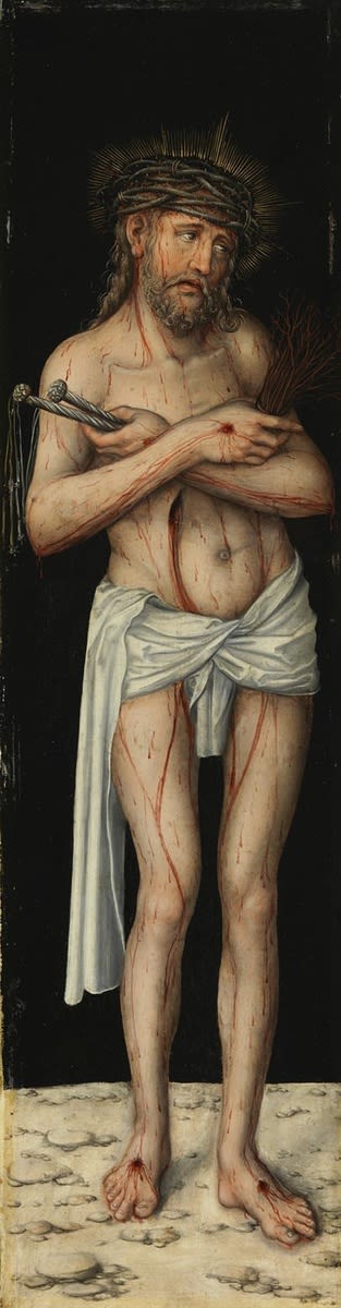Triptyyki Ristiinnaulitsemisesta: Kristus kivun ihmisenä - Lucas Cranach vanhempi