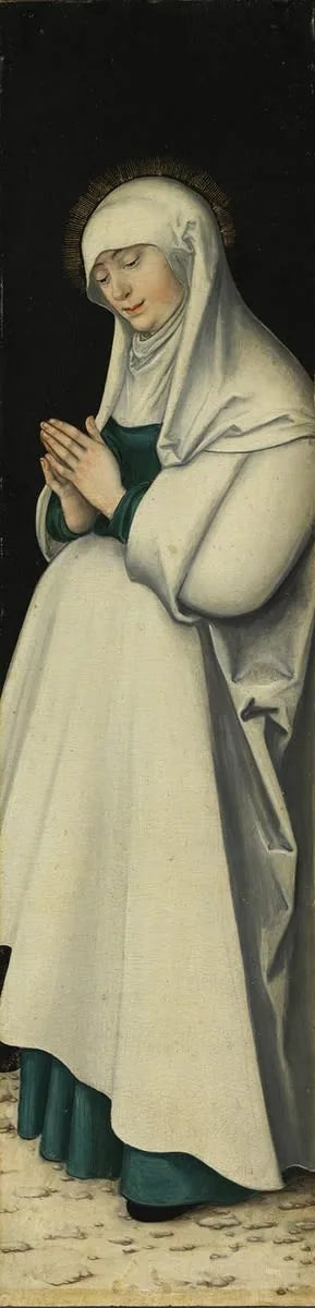 Ristiinnaulitsemisen triptyykki: Neitsyt rukoilemassa - Lucas Cranach vanha