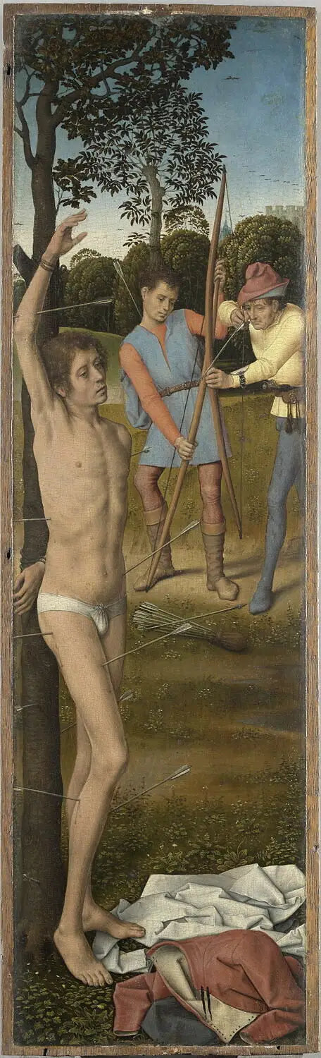 Ylösnousemuksen triptyykki: Pyhän Sebastianin marttyyri - Hans Memling