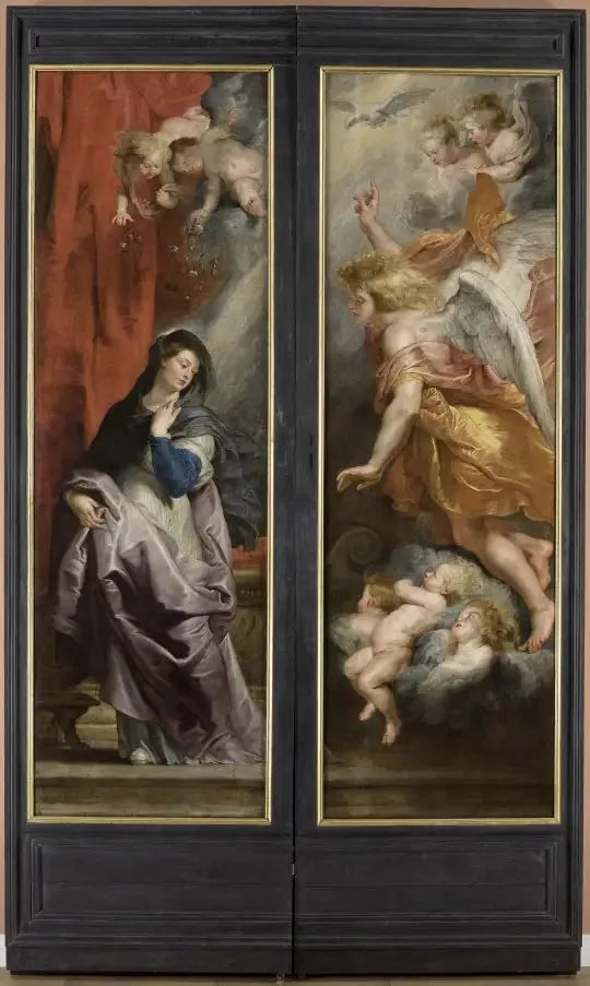 Pyhäin Etienne triptyykki: Ilmoitus enkeli - Peter Paul Rubens