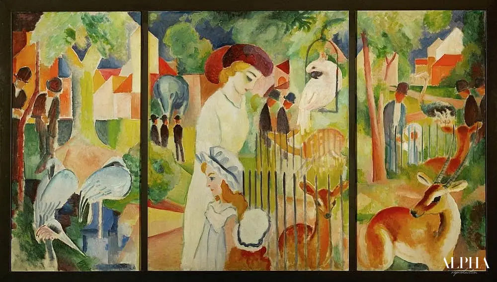 Triptyque : Grand jardin zoologique - August Macke - Reproductions de tableaux et peintures haut de gamme