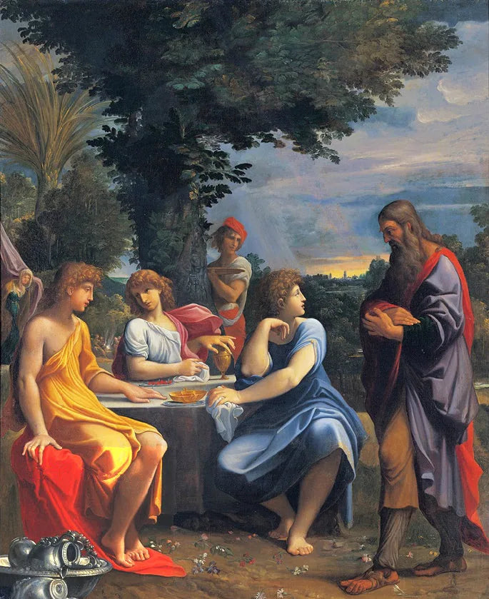 Kolme enkeliä vierailee Abrahamin luona - Ludovico Carracci