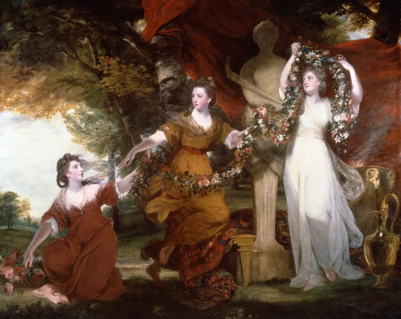 Kolme naista koristamassa hymen-termia - Joshua Reynolds