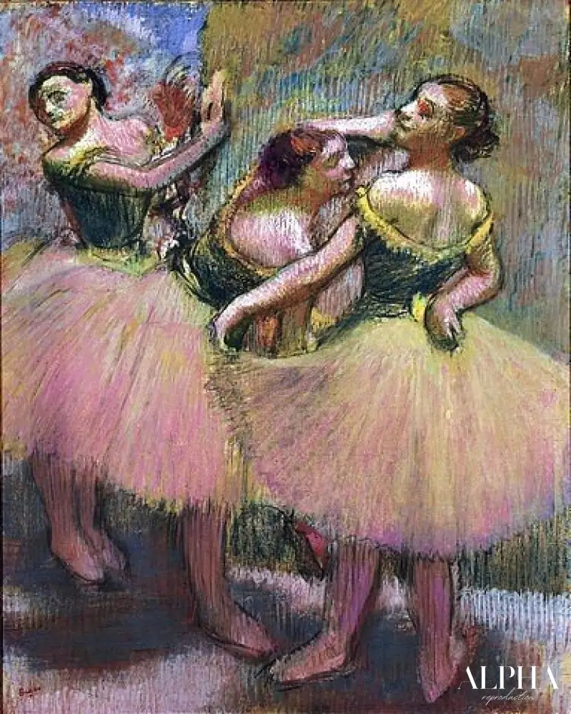 Trois danseuses avec des corsages verts - Edgar Degas - Reproductions de tableaux et peintures haut de gamme